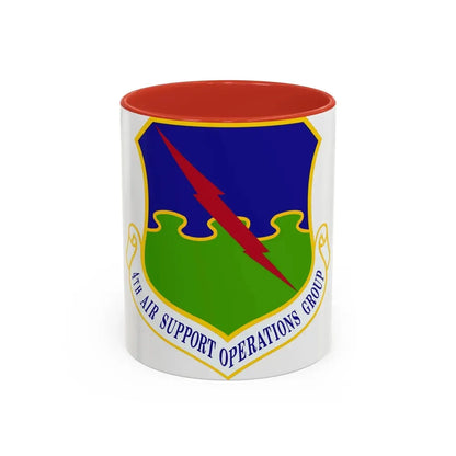 4 Air Support Operations Group USAFE (U.S. Air Force) Accent Coffee Mug 11oz Red - Go Mug Yourself
