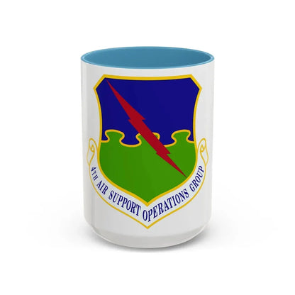 4 Air Support Operations Group USAFE (U.S. Air Force) Accent Coffee Mug 15oz Light Blue - Go Mug Yourself