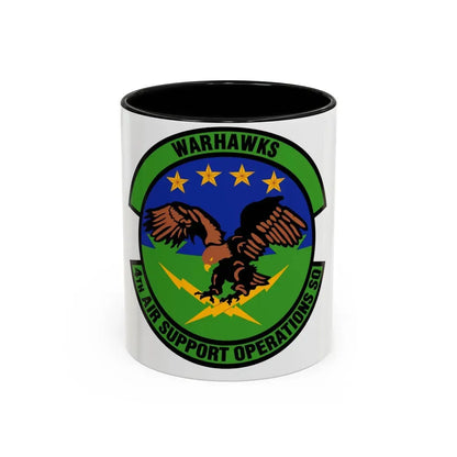 4 Air Support Operations Sq USAFE (U.S. Air Force) Accent Coffee Mug 11oz Black - Go Mug Yourself