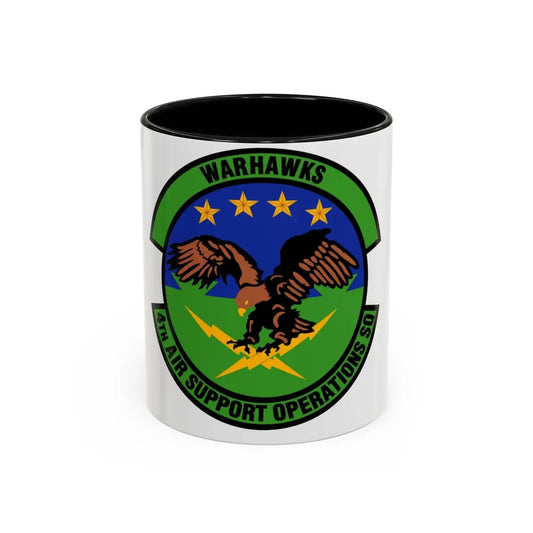 4 Air Support Operations Sq USAFE (U.S. Air Force) Accent Coffee Mug 11oz Black - Go Mug Yourself