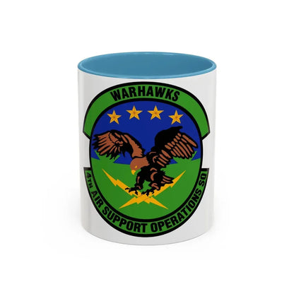4 Air Support Operations Sq USAFE (U.S. Air Force) Accent Coffee Mug 11oz Light Blue - Go Mug Yourself