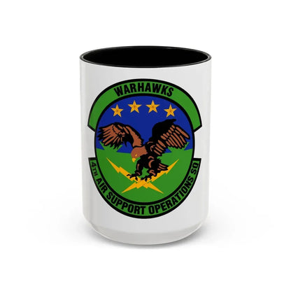 4 Air Support Operations Sq USAFE (U.S. Air Force) Accent Coffee Mug 15oz Black - Go Mug Yourself