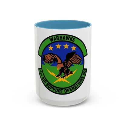 4 Air Support Operations Sq USAFE (U.S. Air Force) Accent Coffee Mug 15oz Light Blue - Go Mug Yourself