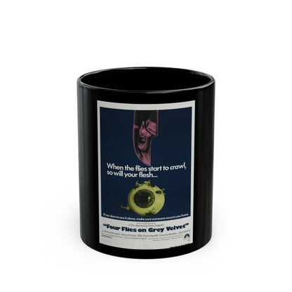 4 FLIES ON GREY VELVET 1971 Movie Poster - Black Coffee Mug-11oz-Go Mug Yourself