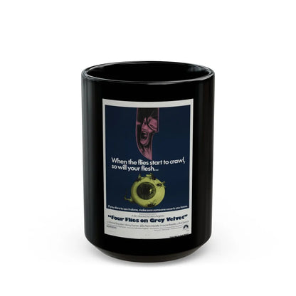 4 FLIES ON GREY VELVET 1971 Movie Poster - Black Coffee Mug-15oz-Go Mug Yourself