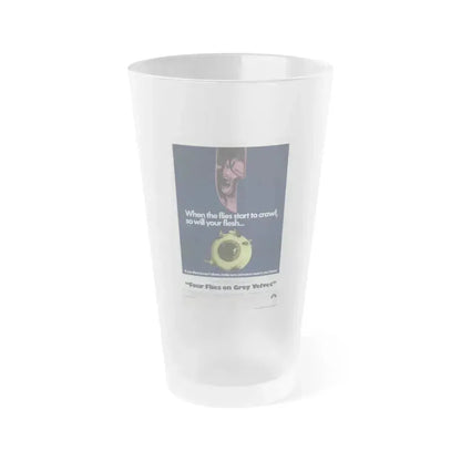 4 FLIES ON GREY VELVET 1971 Movie Poster - Frosted Pint Glass 16oz 16oz Frosted - Go Mug Yourself
