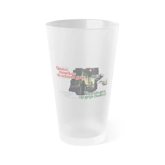 4 FLIES ON GREY VELVET (BELGIAN) 1971 Movie Poster - Frosted Pint Glass 16oz Default Title - Go Mug Yourself