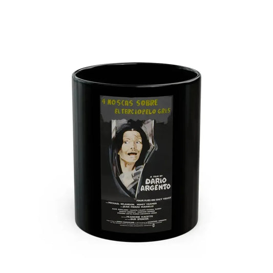 4 FLIES ON GREY VELVET (FOREIGN) 1971 Movie Poster - Black Coffee Mug 11oz - Go Mug Yourself