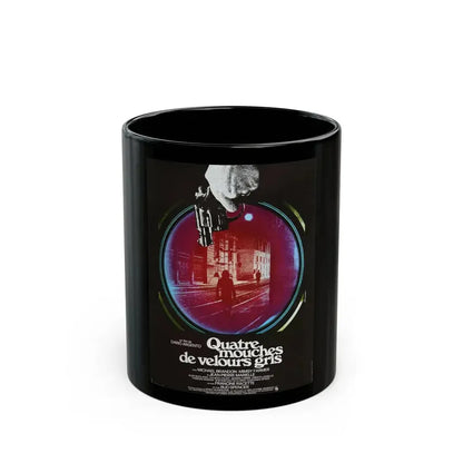 4 FLIES ON GREY VELVET (FRENCH) 1971 Movie Poster - Black Coffee Mug 11oz - Go Mug Yourself