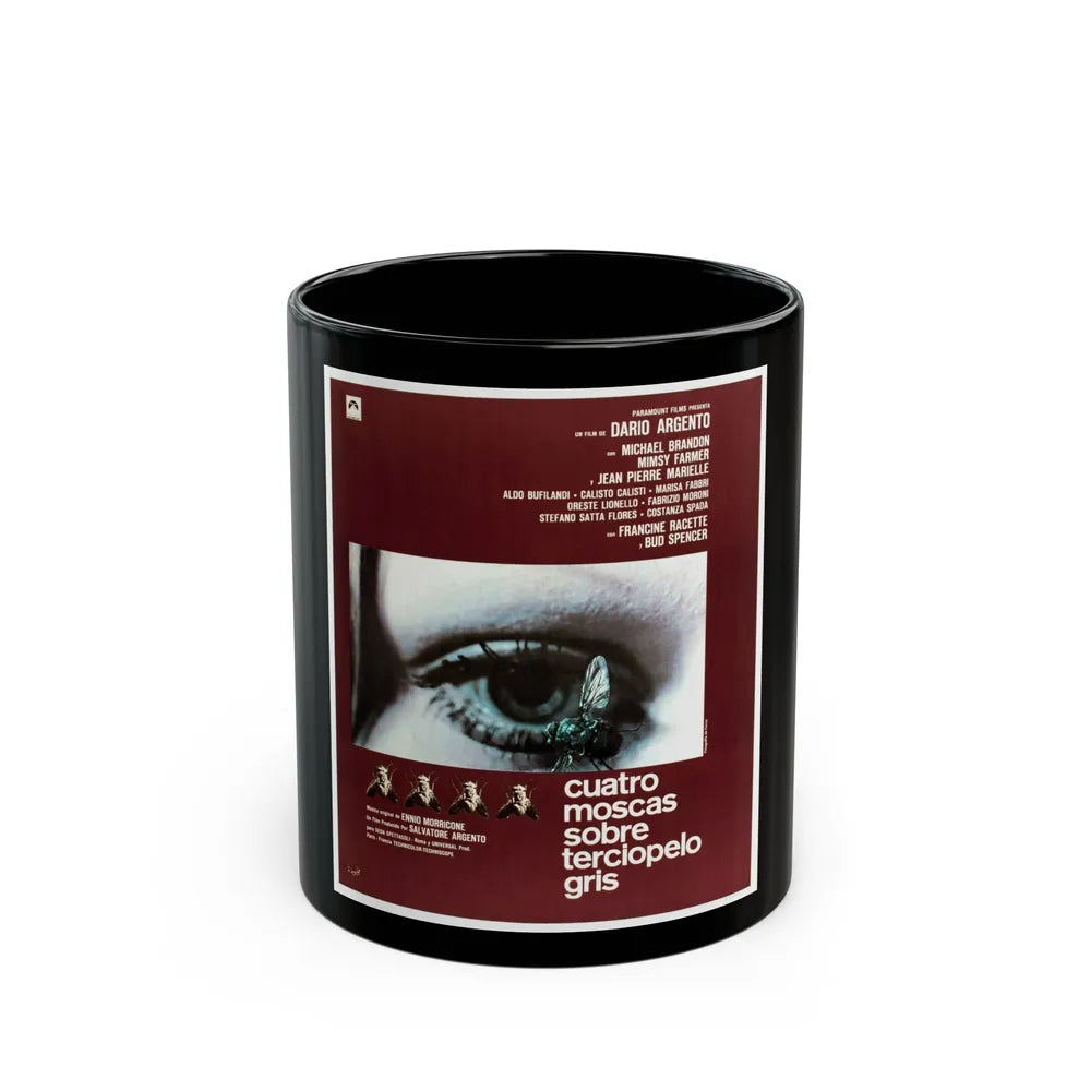 4 FLIES ON GREY VELVET (SPANISH) 1971 Movie Poster - Black Coffee Mug-11oz-Go Mug Yourself