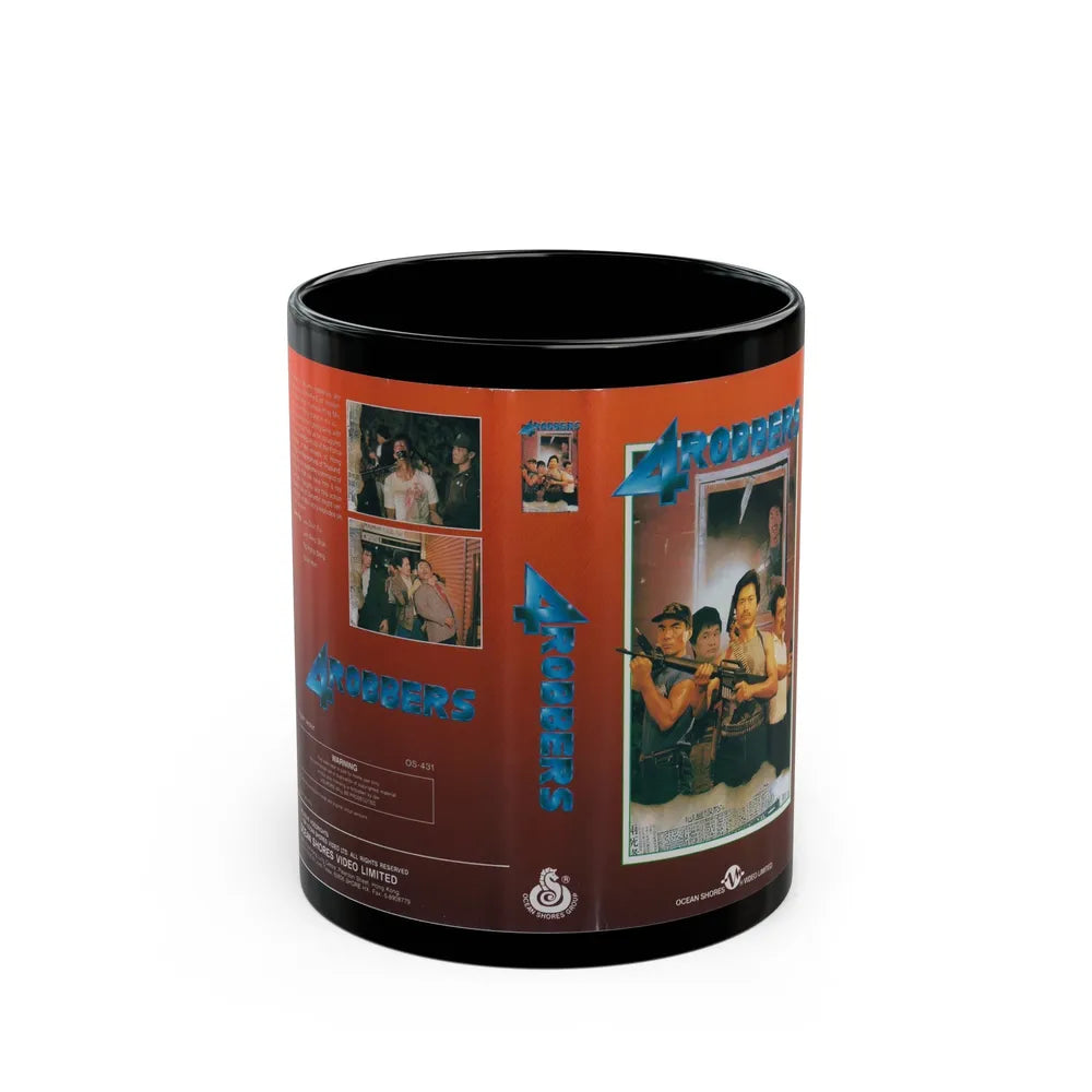 4 ROBBERS (VHS COVER) - Black Coffee Mug-11oz-Go Mug Yourself