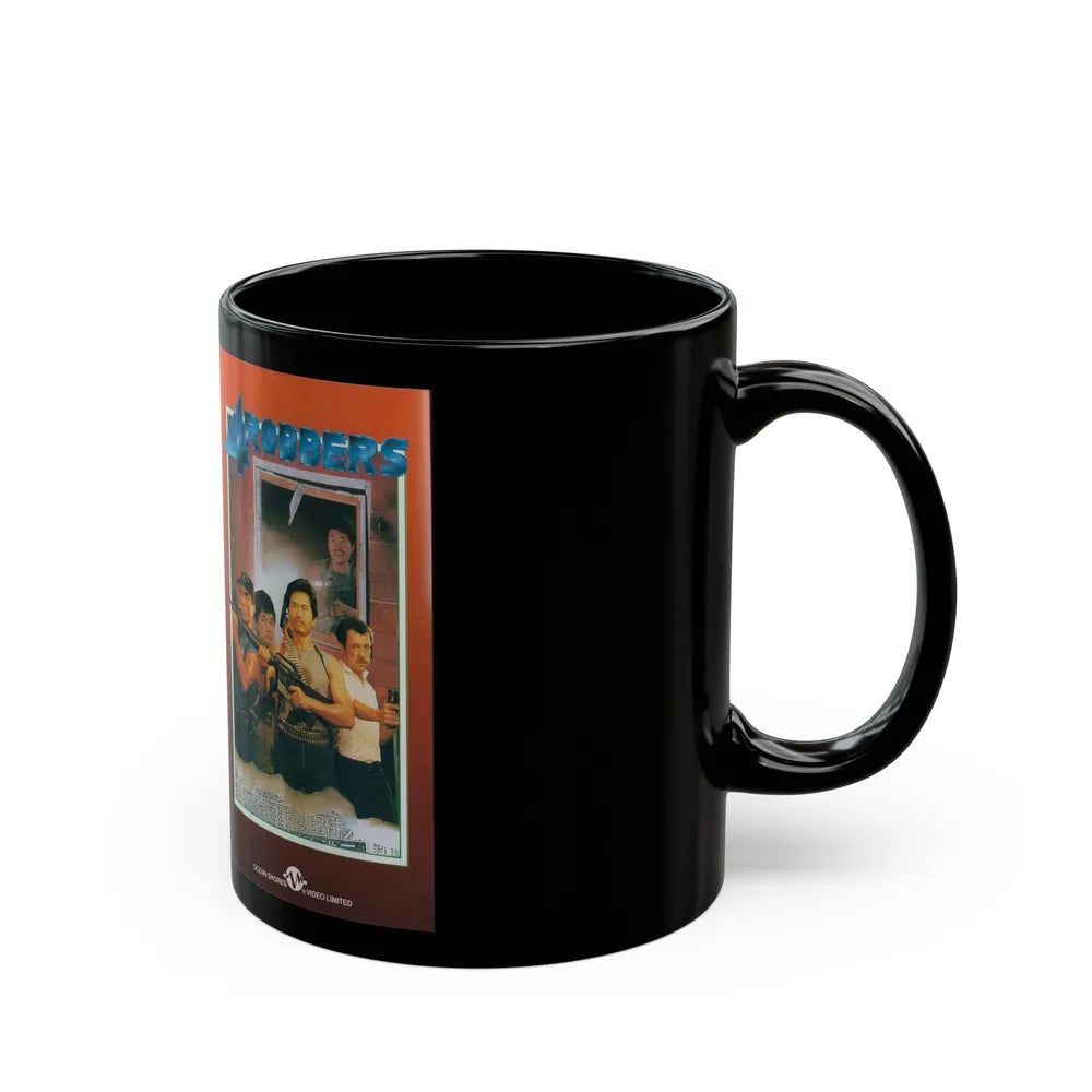 4 ROBBERS (VHS COVER) - Black Coffee Mug-Go Mug Yourself