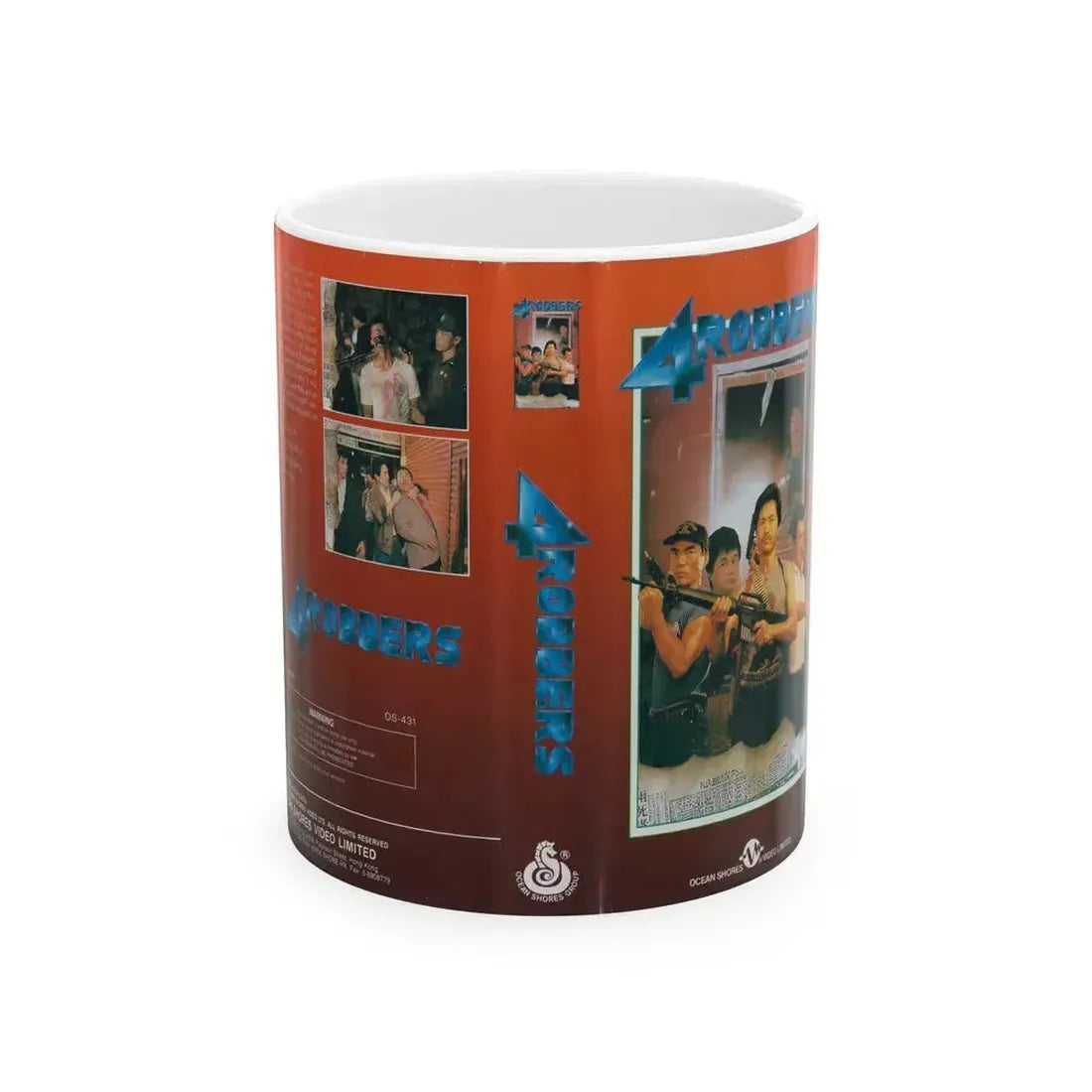 4 ROBBERS (VHS COVER) - White Coffee Mug 11oz - Go Mug Yourself