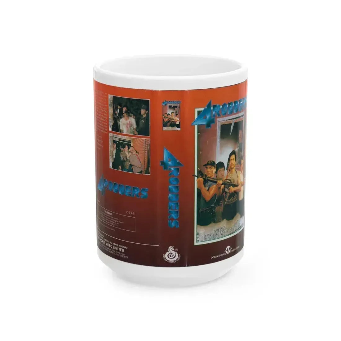 4 ROBBERS (VHS COVER) - White Coffee Mug 15oz - Go Mug Yourself