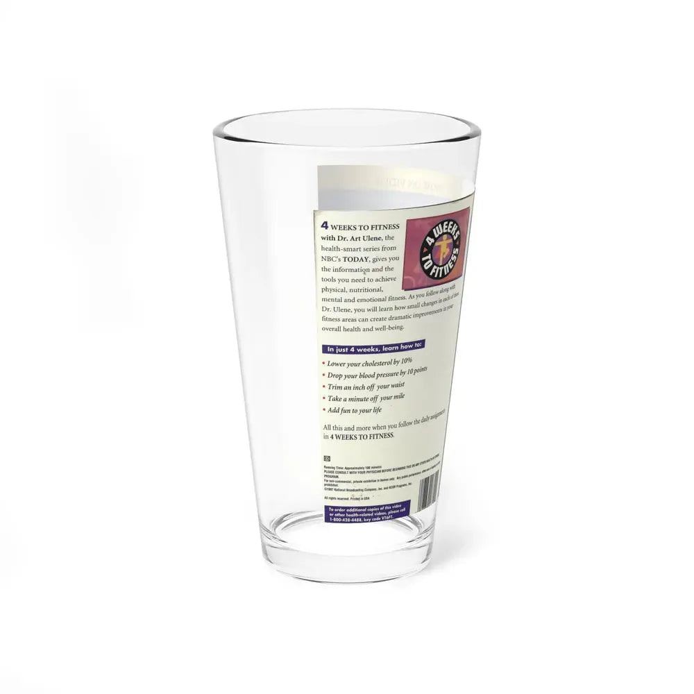 4 WEEKS TO FITNESS (VHS COVER) Pint Glass 16oz - Go Mug Yourself