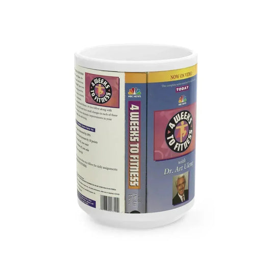 4 WEEKS TO FITNESS (VHS COVER) - White Coffee Mug 15oz - Go Mug Yourself