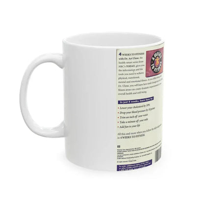 4 WEEKS TO FITNESS (VHS COVER) - White Coffee Mug - Go Mug Yourself