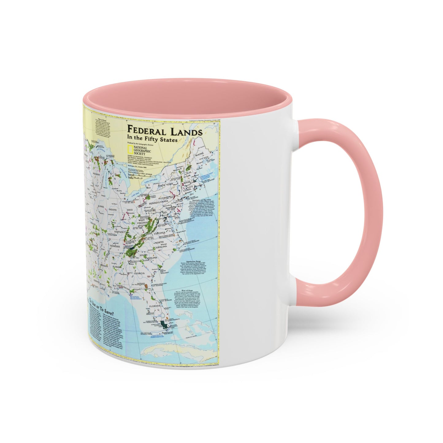 USA - Terres fédérales dans les cinquante États (1996) (Carte) Tasse à café décorative