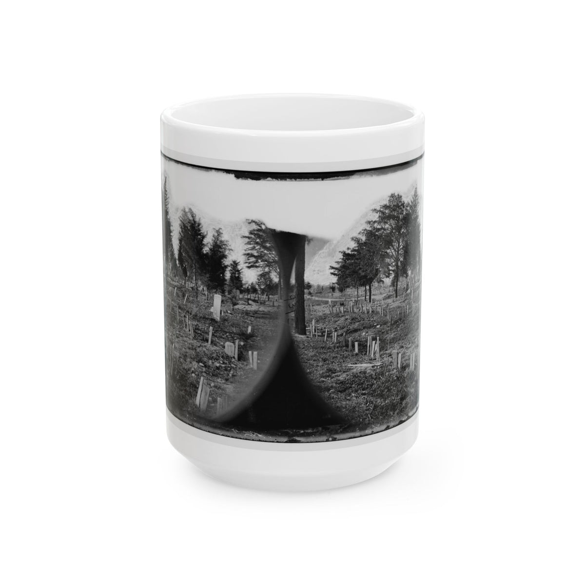 Richmond, Va. Graves Of Confederate Soldiers In Oakwood Cemetery, With Board Markers (U.S. Civil War) White Coffee Mug