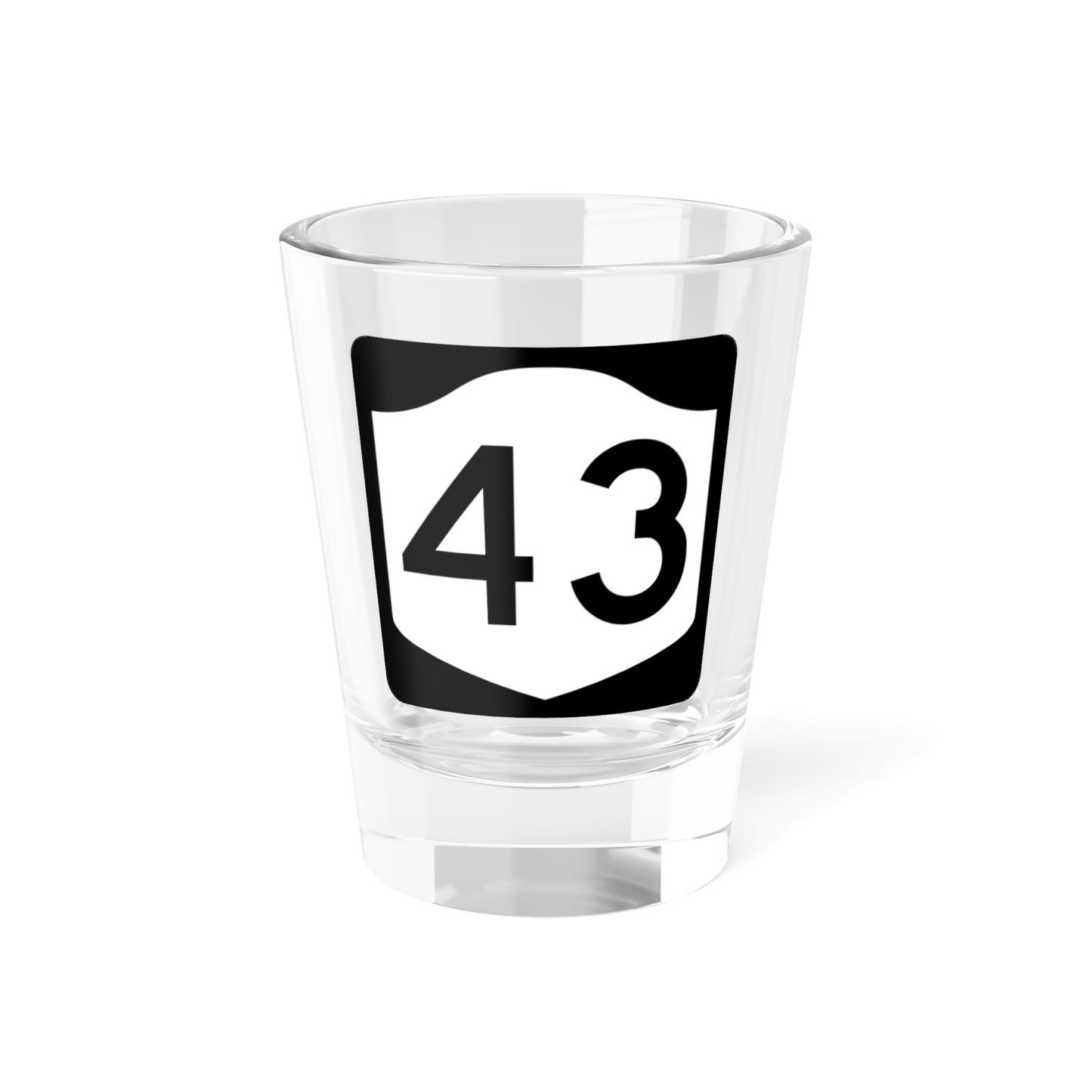 NY-43 (New York) (Road Sign) Shot Glass 1.5oz