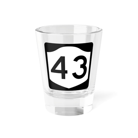 NY-43 (New York) (Road Sign) Shot Glass 1.5oz