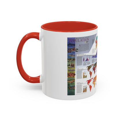 World Map - Population (1998) (Map) Accent Coffee Mug