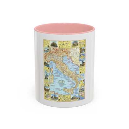 Italy - A Traveller's Map 1 (1970) (Map) Accent Coffee Mug