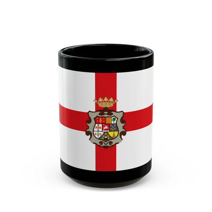 Flag of Huesca Spain - Black Coffee Mug-15oz-Go Mug Yourself