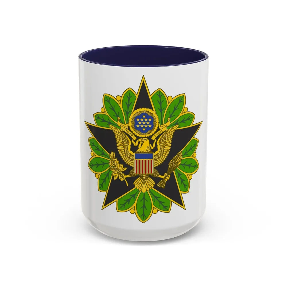 Staff Identification Badge (U.S. Army) Accent Coffee Mug-15oz-Navy-Go Mug Yourself