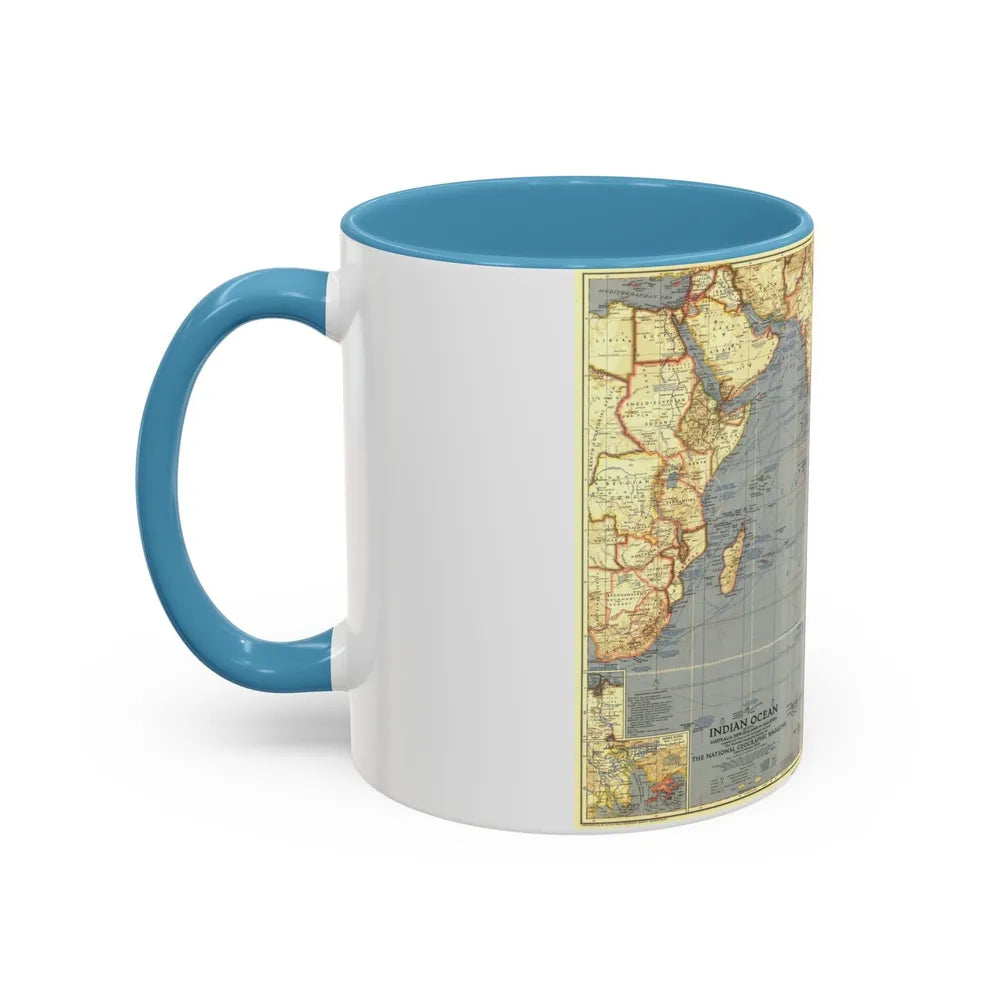 Indian Ocean (1941) (Map) Accent Coffee Mug-Go Mug Yourself