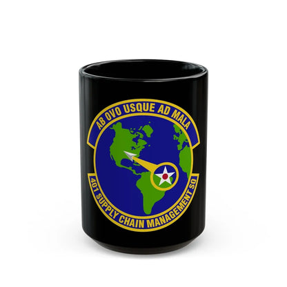 401st Supply Chain Management Squadron (U.S. Air Force) Black Coffee Mug-15oz-Go Mug Yourself