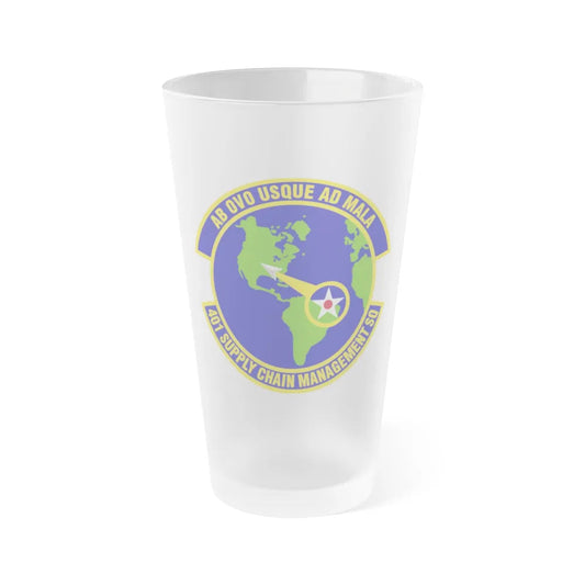 401st Supply Chain Management Squadron (U.S. Air Force) Frosted Pint Glass 16oz-16oz-Frosted-Go Mug Yourself