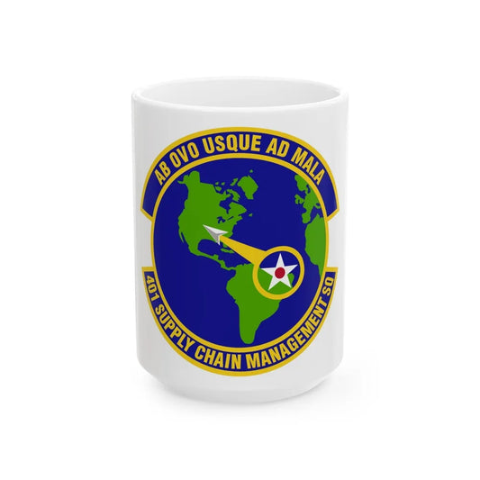 401st Supply Chain Management Squadron (U.S. Air Force) White Coffee Mug-15oz-Go Mug Yourself