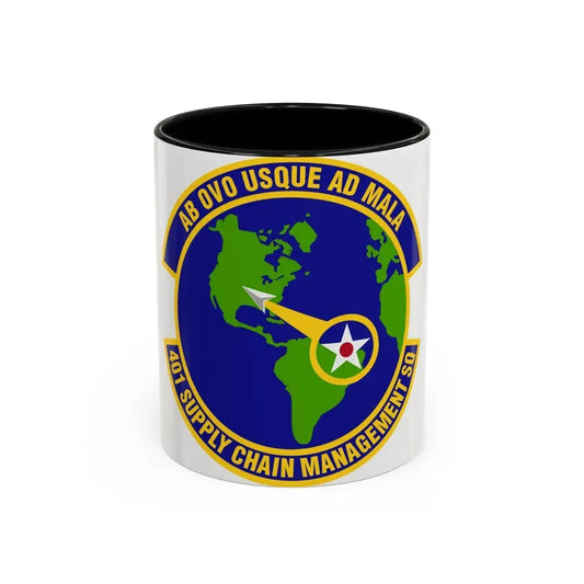 401st Supply Chain Management Squadron (U.S. Air Force) Accent Coffee Mug 11oz Black - Go Mug Yourself