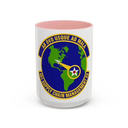 401st Supply Chain Management Squadron (U.S. Air Force) Accent Coffee Mug 15oz Pink - Go Mug Yourself