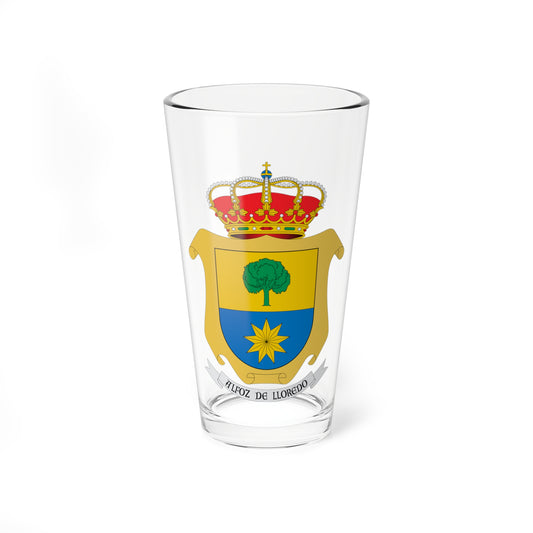 Escudo de Alfoz de Lloredo Cantabria (Spain) (Coat of Arms) Pint Glass 16oz