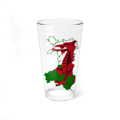 Flag map of Wales (United Kingdom) Pint Glass 16oz