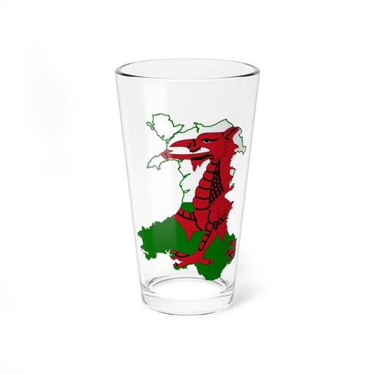 Flag map of Wales (United Kingdom) Pint Glass 16oz