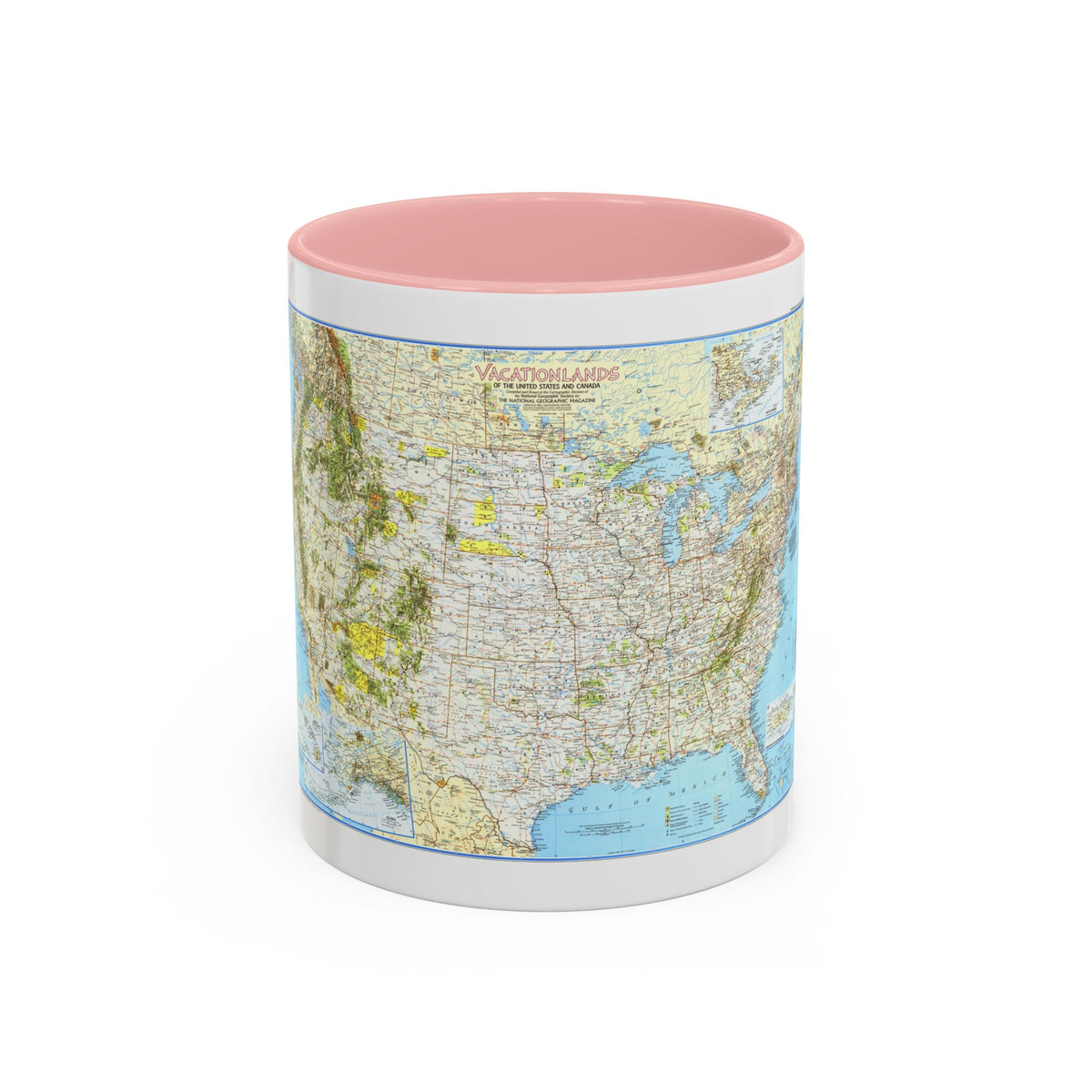 North America - Vacationlands (1966) (Map) Accent Coffee Mug