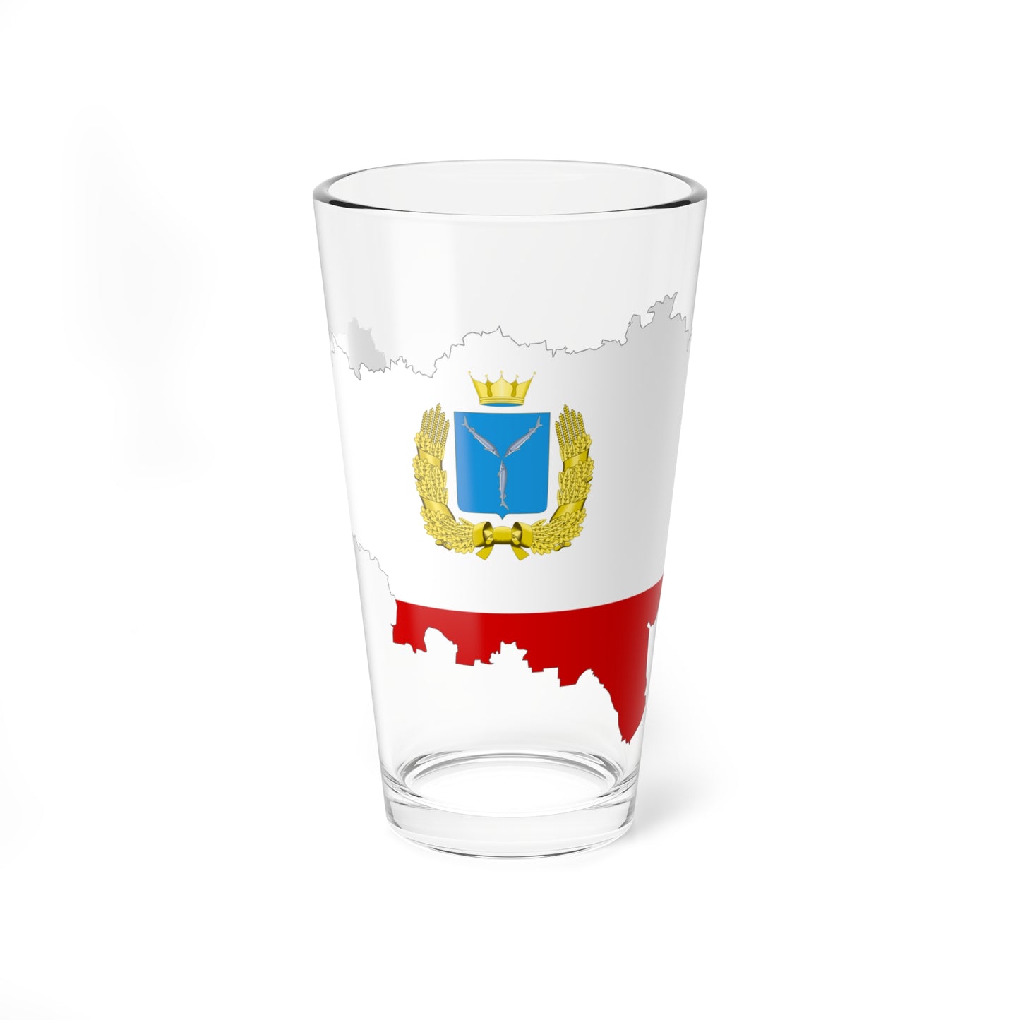 Flag map of Saratov (Russia) Pint Glass 16oz