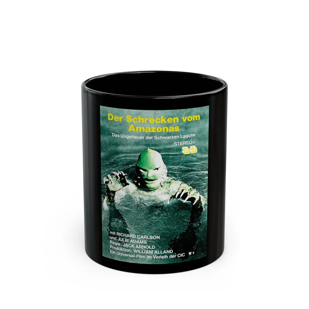 CREATURE FROM THE BLACK LAGOON (GERMAN) 1954 Movie Poster - Black Coffee Mug-11oz-Go Mug Yourself