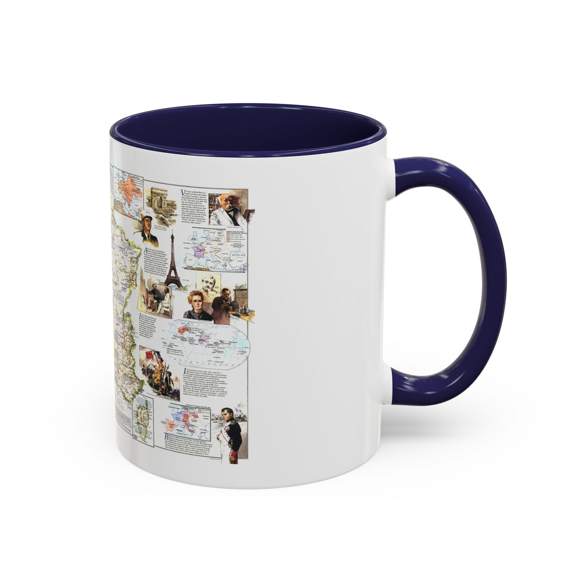 France- - Historical Evolution of a Nation (1989) (Map) Accent Coffee Mug