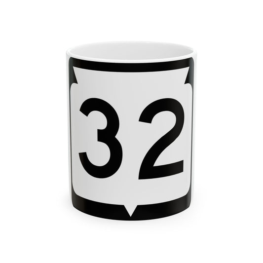 WIS 32 no arrows (Wisconsin) (Road Sign) White Coffee Mug