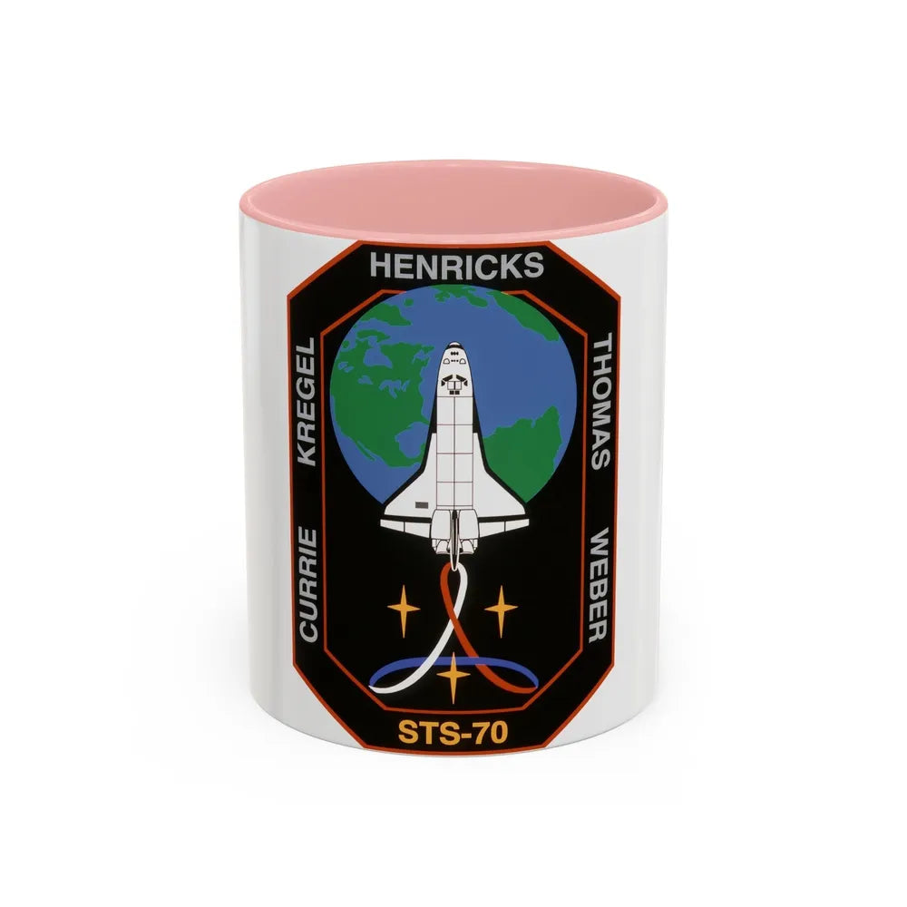 STS 70 (NASA) Accent Coffee Mug-11oz-Pink-Go Mug Yourself