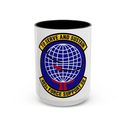 403 Force Support Squadron AFRC (U.S. Air Force) Accent Coffee Mug 15oz Black - Go Mug Yourself