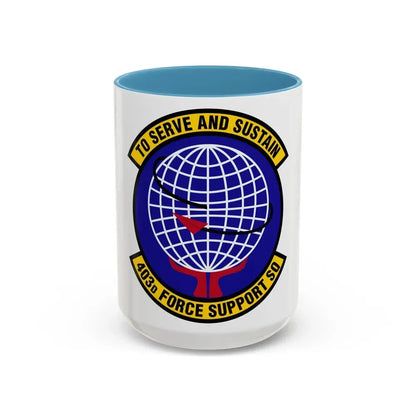 403 Force Support Squadron AFRC (U.S. Air Force) Accent Coffee Mug 15oz Light Blue - Go Mug Yourself