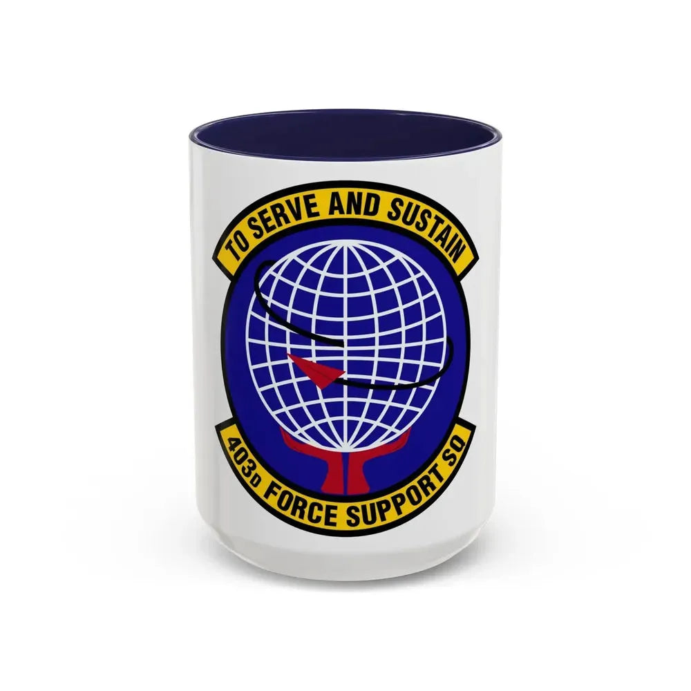 403 Force Support Squadron AFRC (U.S. Air Force) Accent Coffee Mug 15oz Navy - Go Mug Yourself