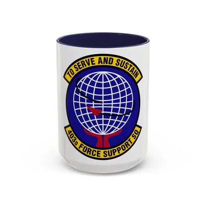 403 Force Support Squadron AFRC (U.S. Air Force) Accent Coffee Mug 15oz Navy - Go Mug Yourself