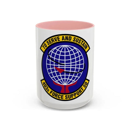 403 Force Support Squadron AFRC (U.S. Air Force) Accent Coffee Mug 15oz Pink - Go Mug Yourself