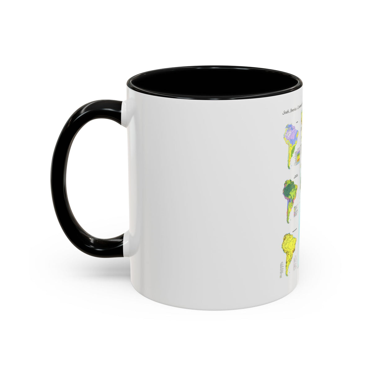 South America - Physical Map (1972) (Map) Accent Coffee Mug